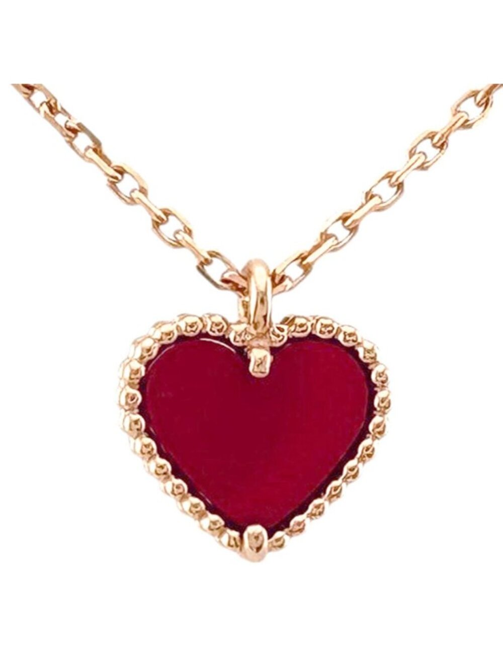 Van Cleef & Arpels Sweet Alhambra Necklace 18k Gold Carnelian